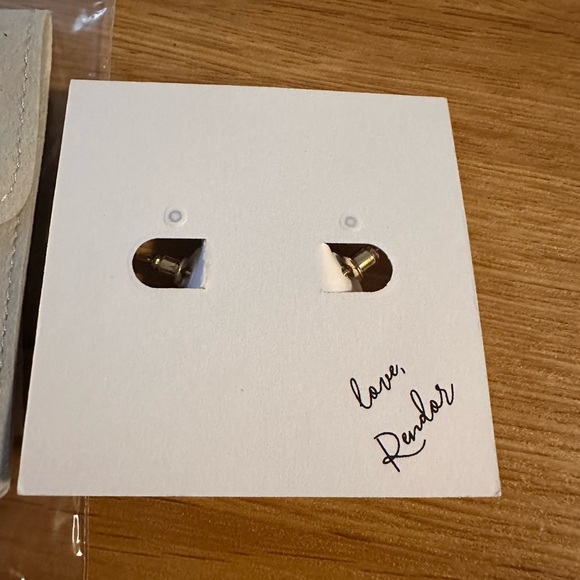 New, Curateur Rachel Zoe Rendor Yellow Gold Double Hoop Victoria Earrings $85 - Picture 3 of 4